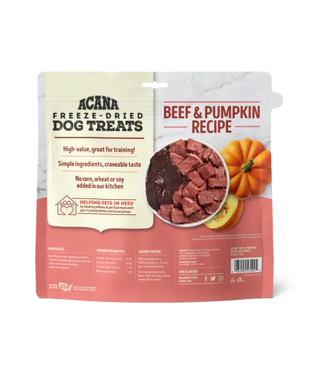 Acana Singles Beef & Pumpkin Freeze-Dried Dog Treats 3.25oz