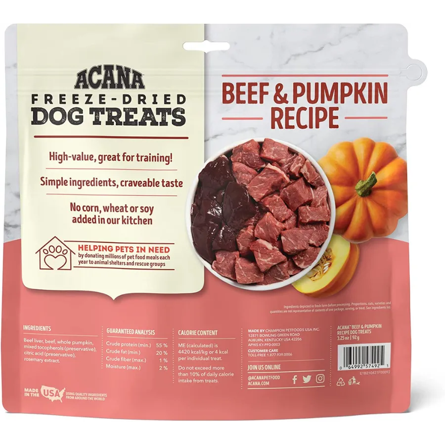 Acana Singles Freeze-Dried Beef & Pumpkin Dog Treats