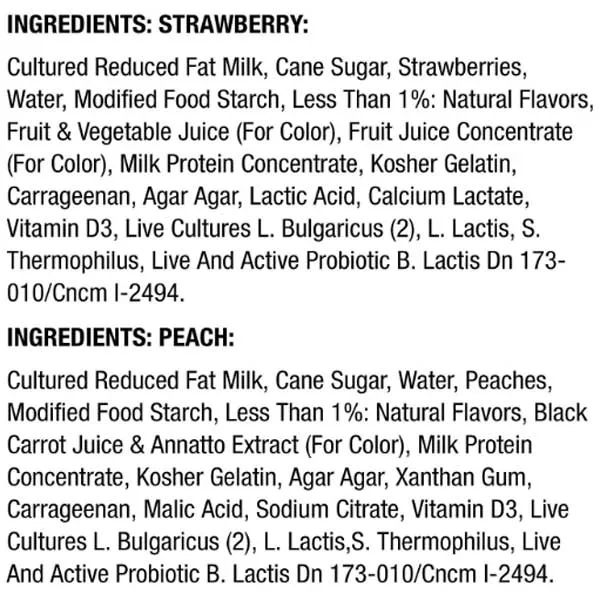 Activia Peach and Strawberry Probiotic Yogurt, 12 Ct