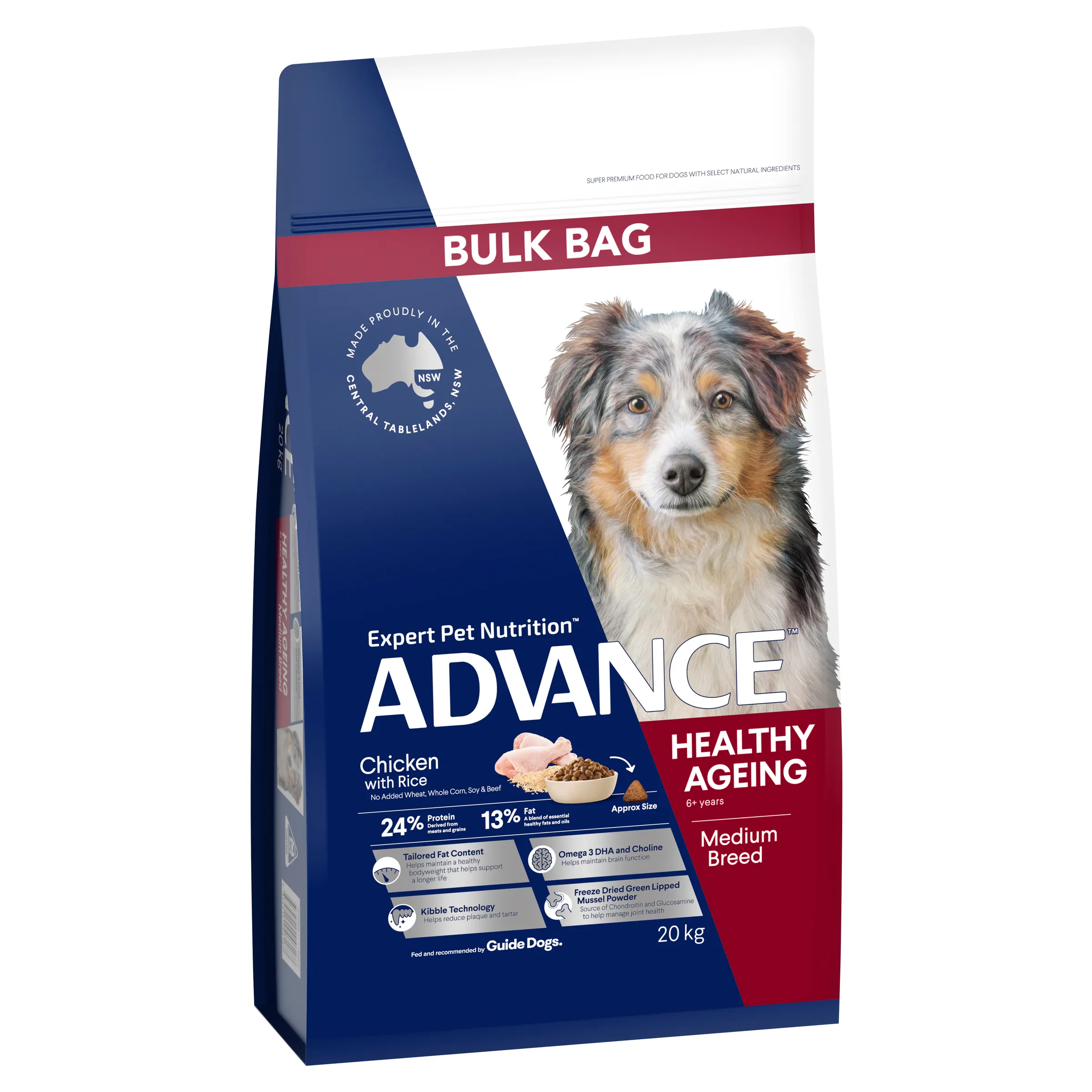 Advance Chicken and Rice Healthy Ageing Medium Breed Dry Dog Food