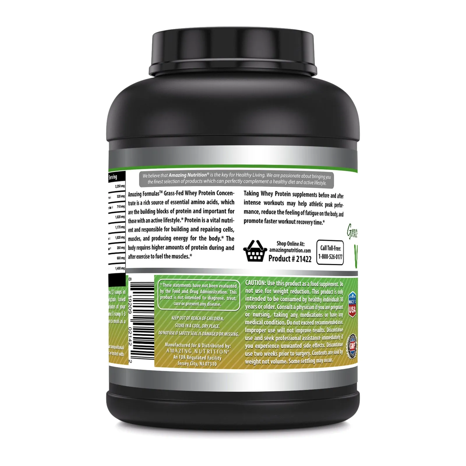 Amazing Formulas Grass FED Whey Protein | 5 Lbs | Unflavored