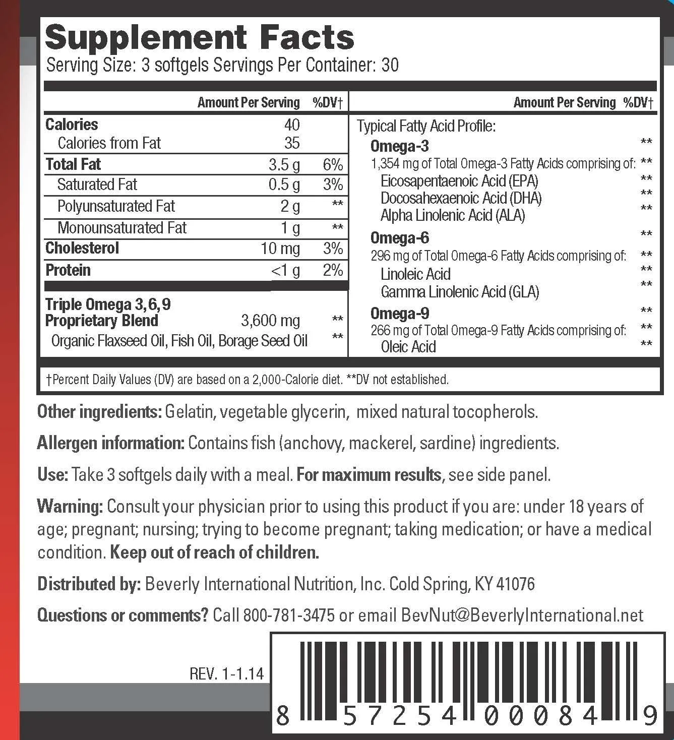 Beverly International EFA Gold, 90 Softgel Capsules. Cool Down Inflammation, Beautify and Protect. High Potency Omega-3s EPA and DHA   Omega 6&9 Fatty Acids. Combination Fish, Flaxseed and Borage oil.