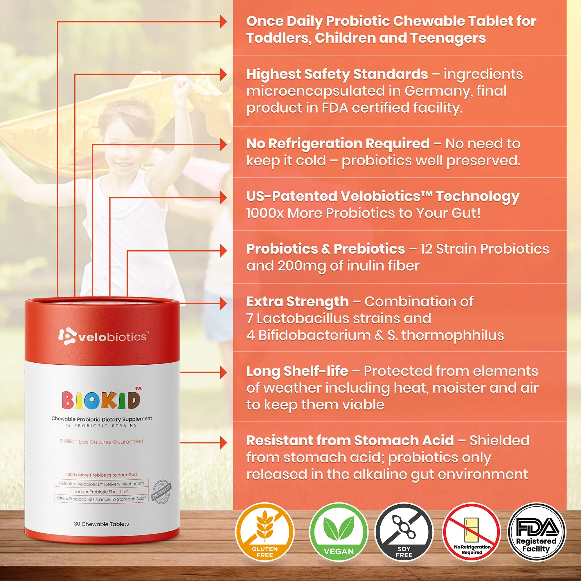 BioKid™ Probiotic Chewable Tablets for Children