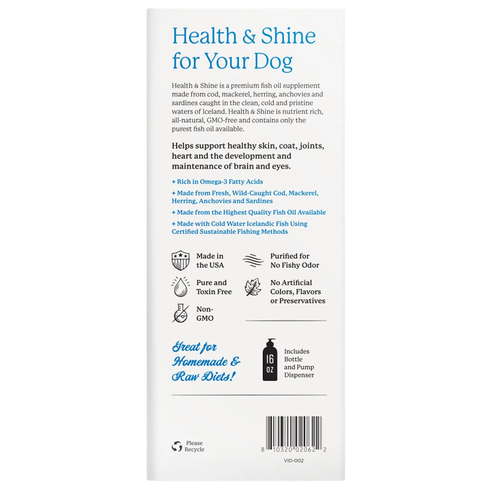 Dr. Harvey's Health and Shine Omega-3 Skin & Coat Fish Oil for Dogs