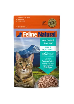 Feline Natural Beef & Hoki Cat Food Pouch 3oz