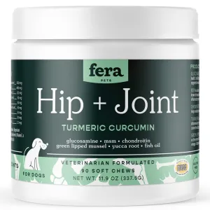 Fera Pets Hip   Joint Dog Supplement Chews 90ct