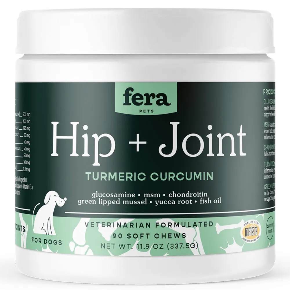 Fera Pets Hip   Joint Dog Supplement Chews 90ct