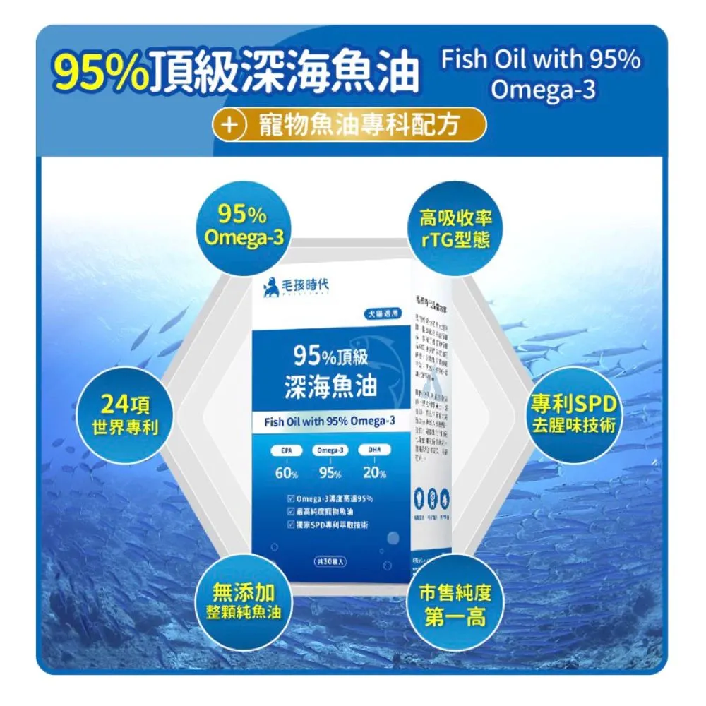 Fish Oil with 95% Omega-3 for Dogs & Cats