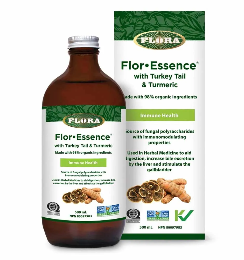 Flora Flor-Essence with Turkey Tail & Turmeric (500ml)