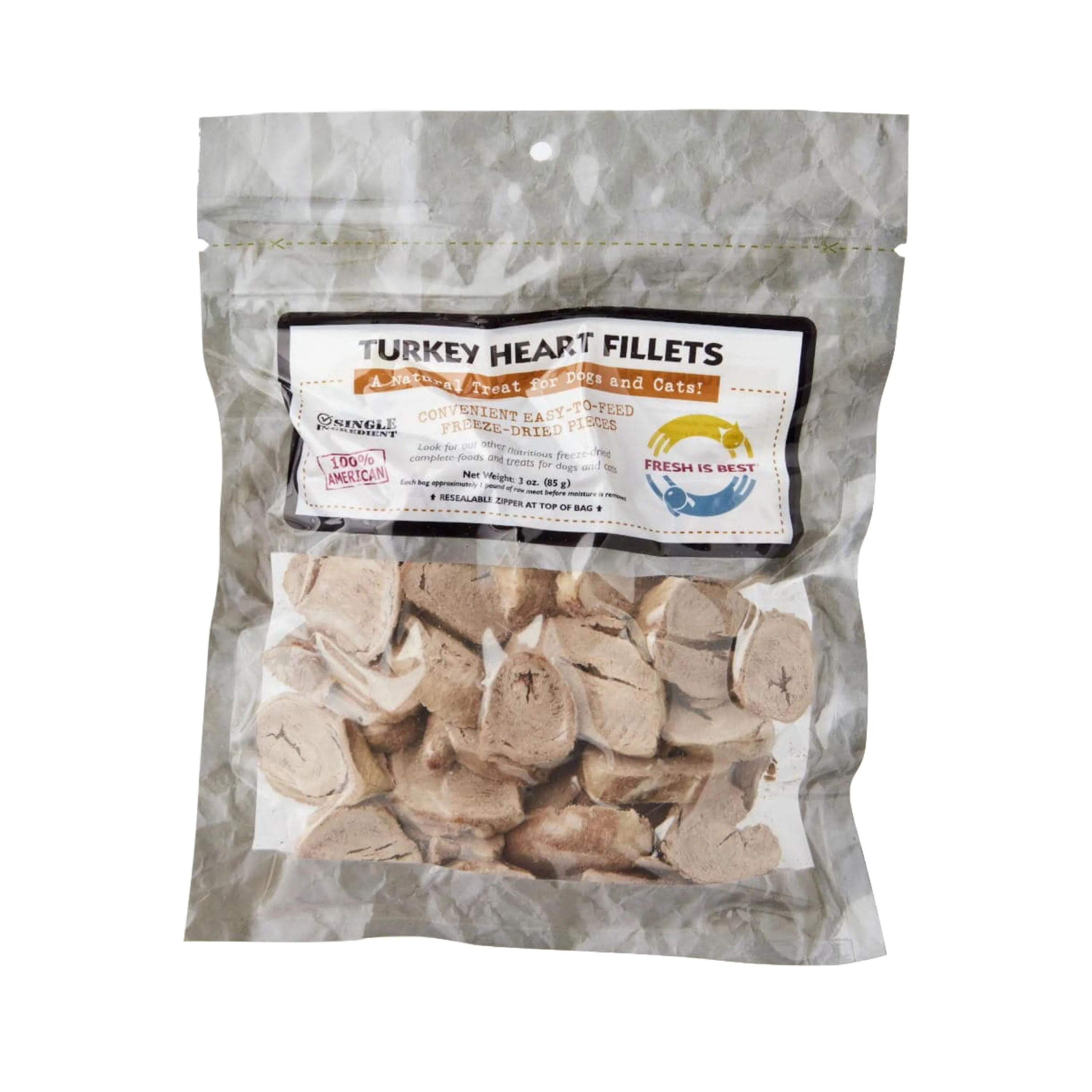 Fresh Is Best Freeze Dried Turkey Heart Fillets 3oz