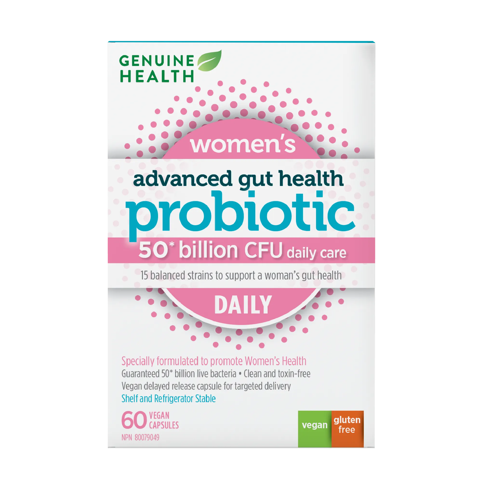 Genuine Health Advanced Gut Health Probiotics for Women, 50 Billion CFU