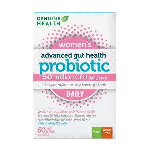 Genuine Health Advanced Gut Health Probiotics for Women, 50 Billion CFU