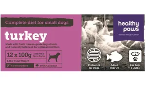 Healthy Paws - Complete Dinner -  Small Dog - Turkey