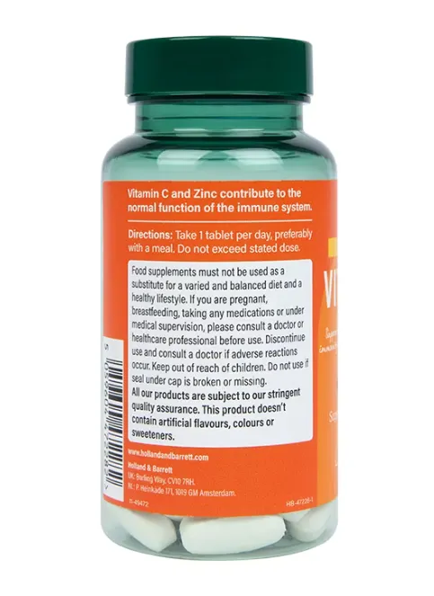 Holland & Barrett Vitamin C & Zinc 60 Tablets