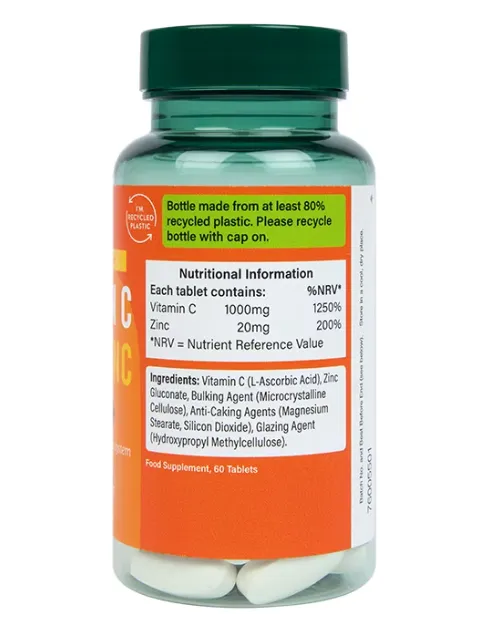 Holland & Barrett Vitamin C & Zinc 60 Tablets