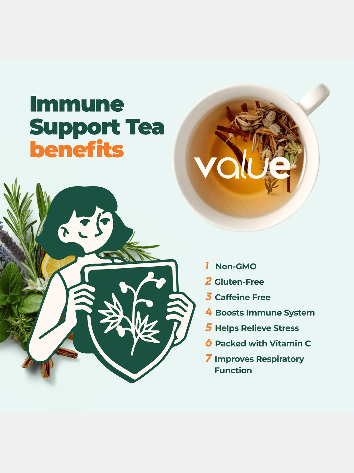 Immune System Support Herbal Tea, 60 Bags