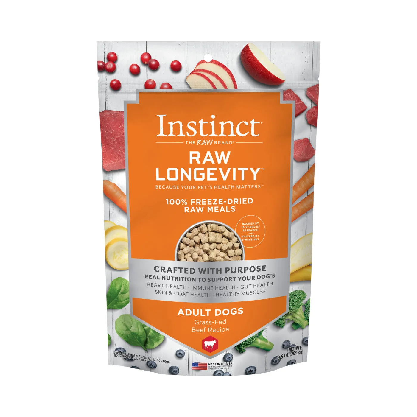 Instinct Raw Longevity Adult Beef Freeze-Dried Dog Food