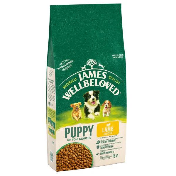 James Wellbeloved Puppy Lamb & Rice 15kg Dry Dog Food