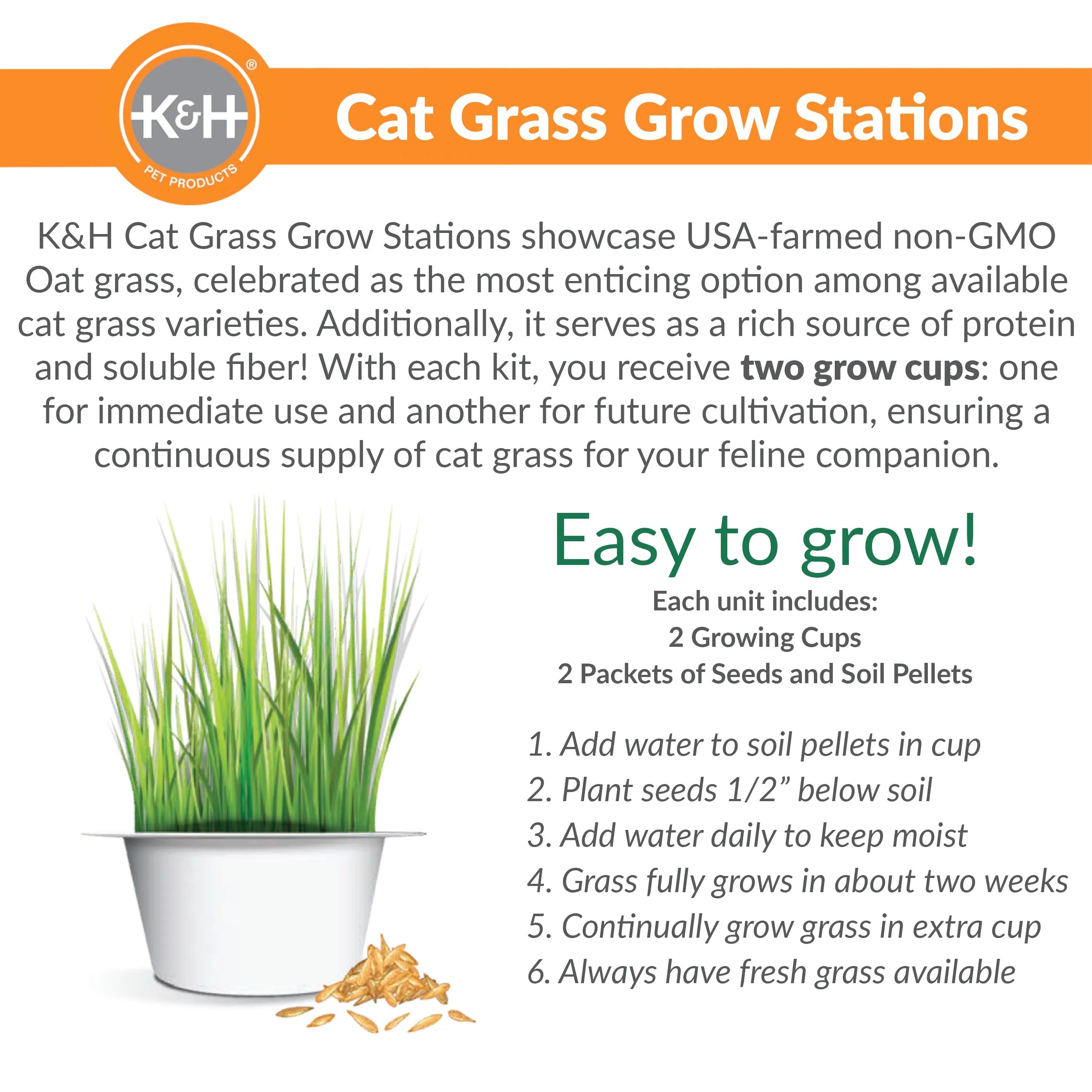 K&H EZ Mount Window Cat Grass Grow Station