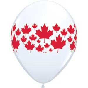 Maple Leaf 11" White/Red Round Containers - 50 Pack