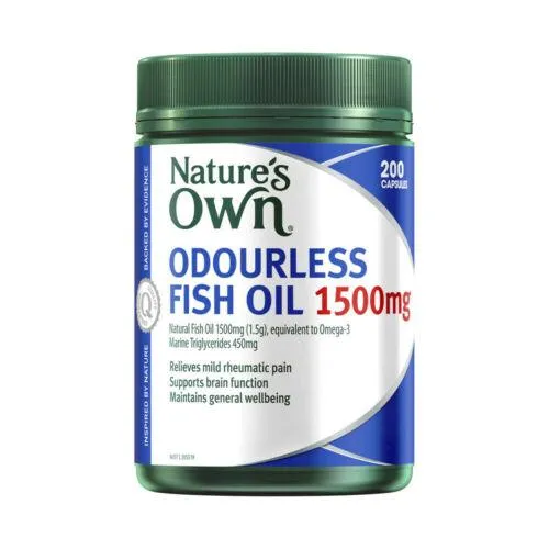 Natures Own Odourless Fish Oil 1500mg 200 Capsules