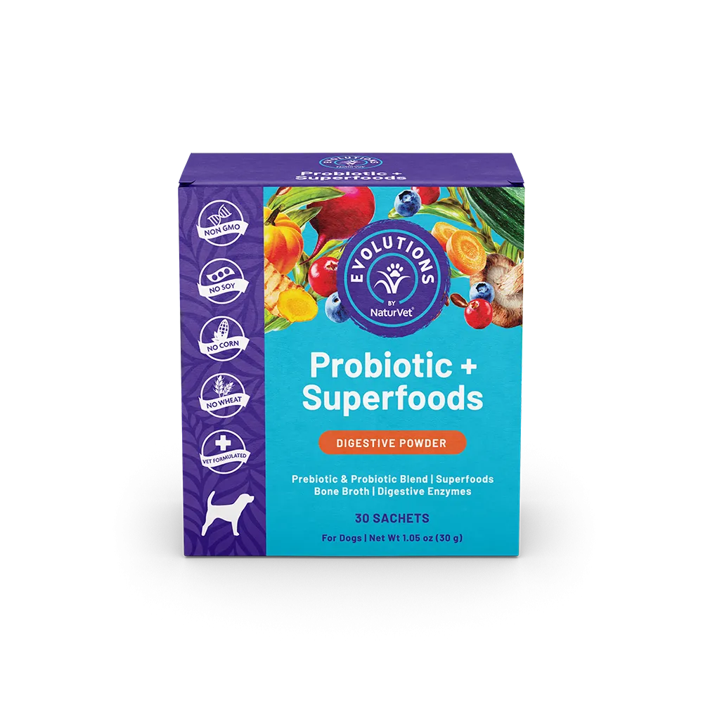 NaturVet Evolutions Probiotic Superfoods Digestive Powder for Dogs 30sachets