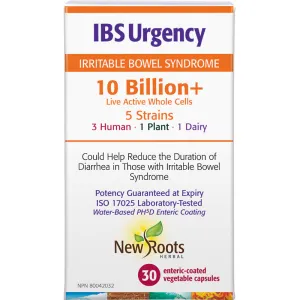 New Roots IBS Urgency 10 Billion  30 Enteric Coated Vegetarian Capsules