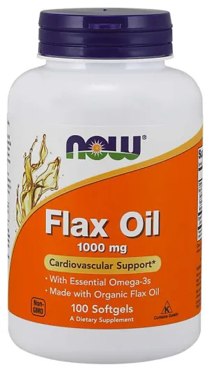 Now Flax Oil Organic 1000mg Softgels