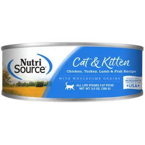 Nutrisource Chicken, Turkey, Lamb, and Fish Canned Cat Food 5.5 oz