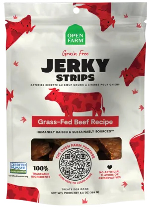 Open Farm for Dogs - Grain Free Grass Fed Beef Jerky Strips (5.6 oz)