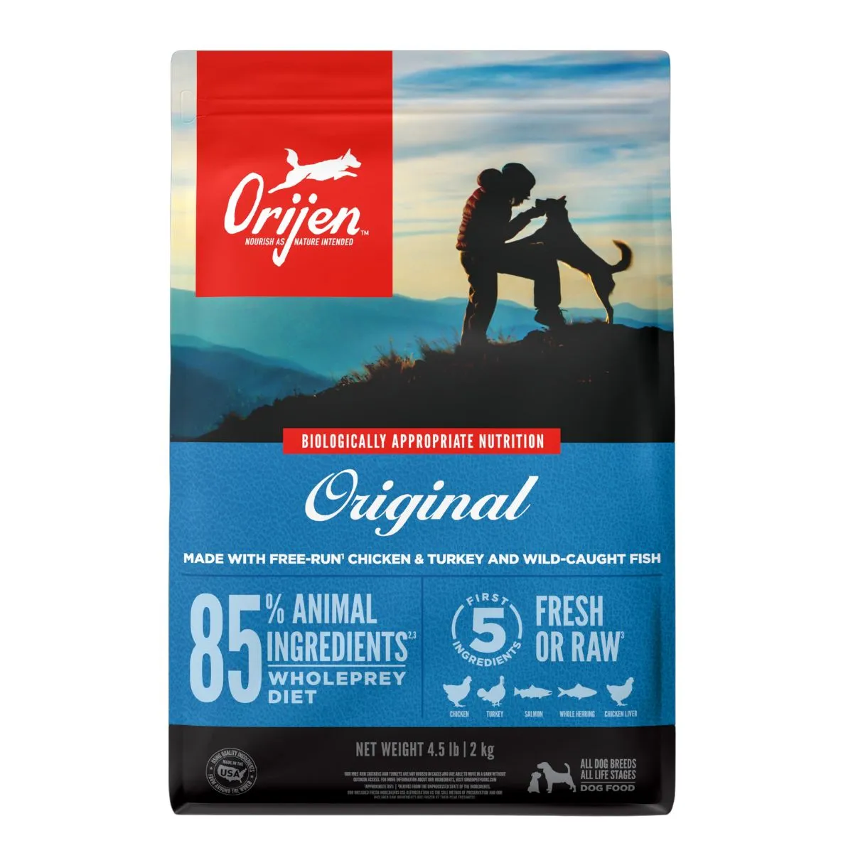 Orijen Original Chicken & Turkey Dry Dog Food 4.5lb