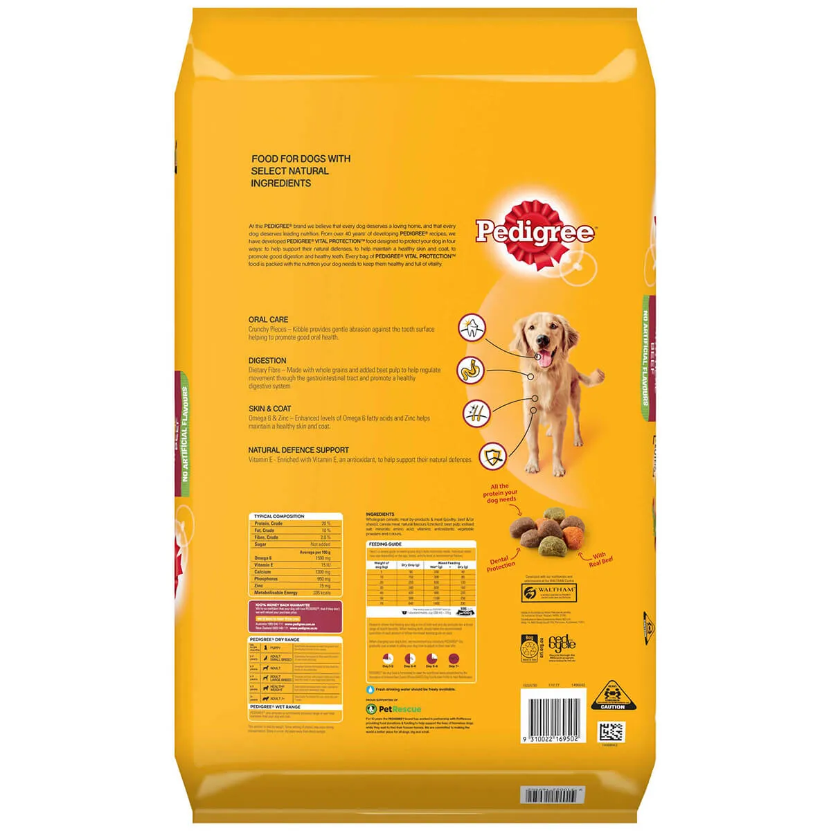 Pedigree Real Beef Dry Dog Food 20kg