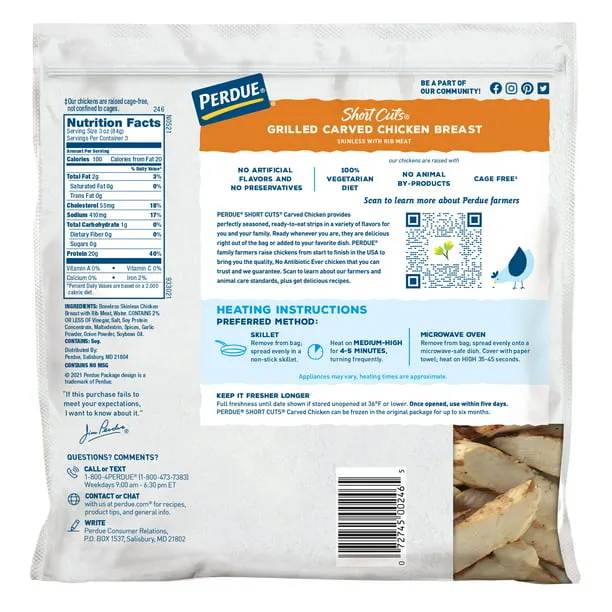 PERDUE SHORT CUT CARVED GRILLED CHICKEN BREAST