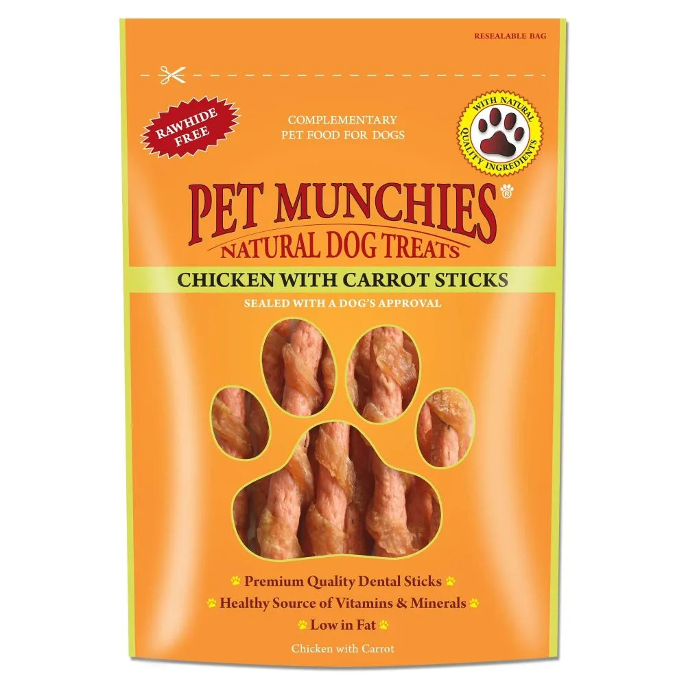 Pet Munchies 80g Chicken with Carrot Sticks Dog Treats