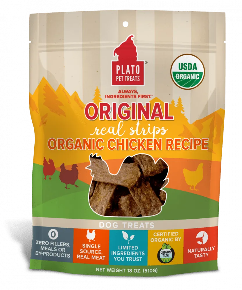 Plato Organic Chicken Strips Dog Treats