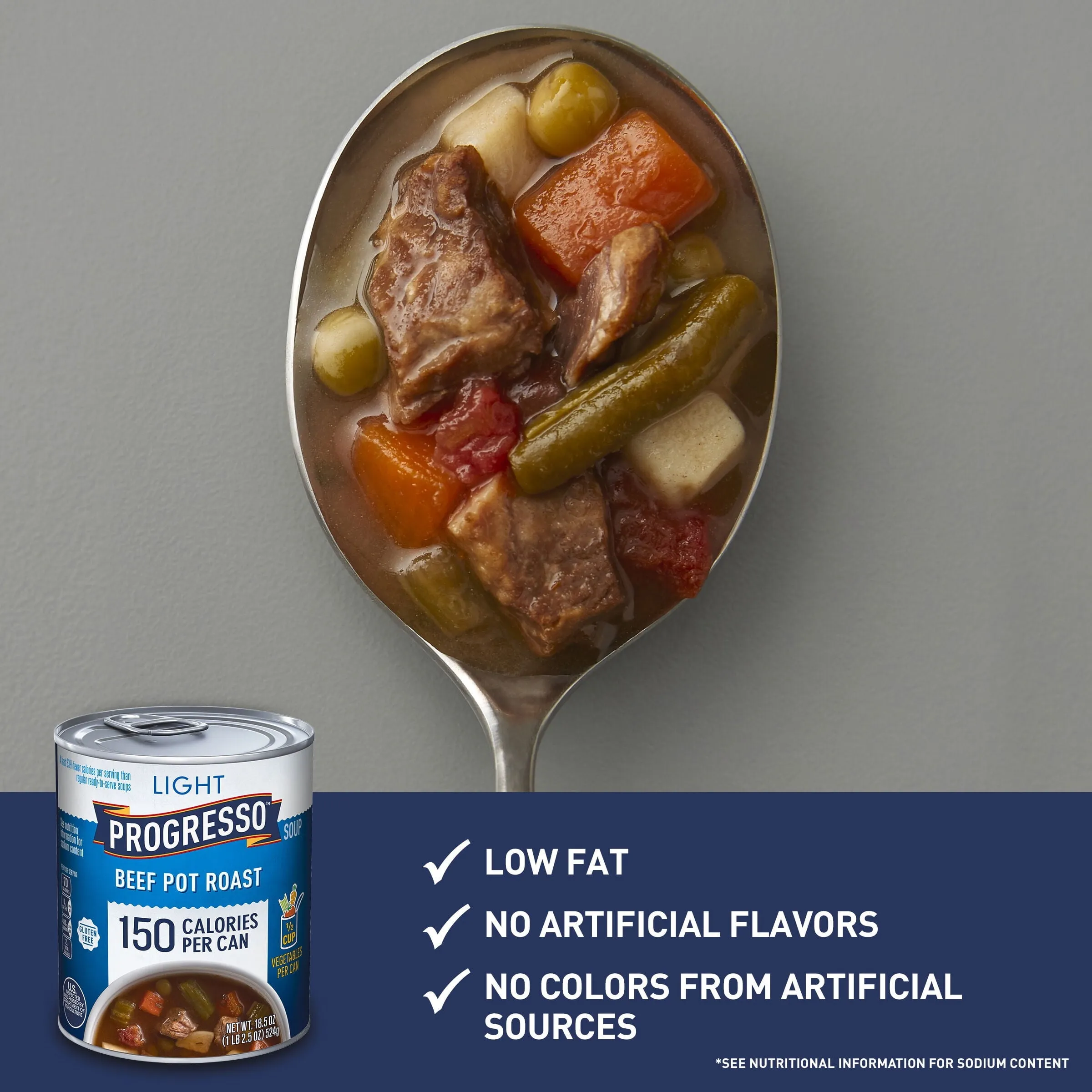 Progresso Light, Beef Pot Roast Soup, Gluten Free, 18.5 oz.