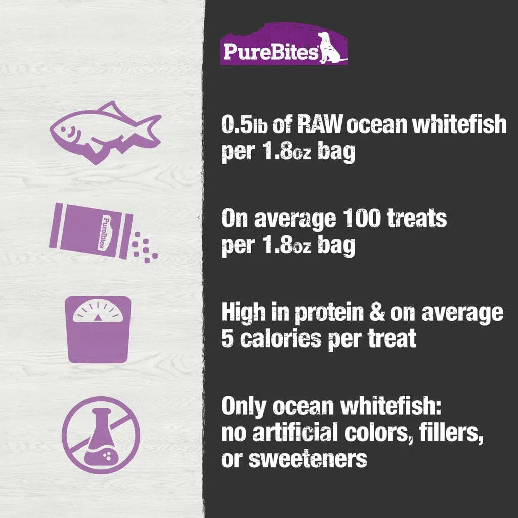 PureBites Freeze Dried Ocean Whitefish Treats for Dogs