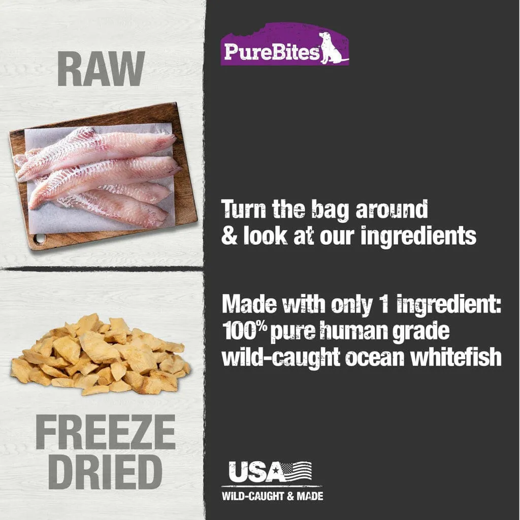 PureBites Freeze Dried Ocean Whitefish Treats for Dogs