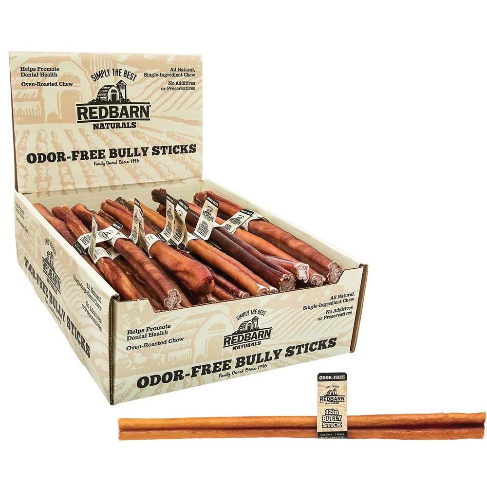 Redbarn Odor-Free Bully Stick Dog Treat, 12in