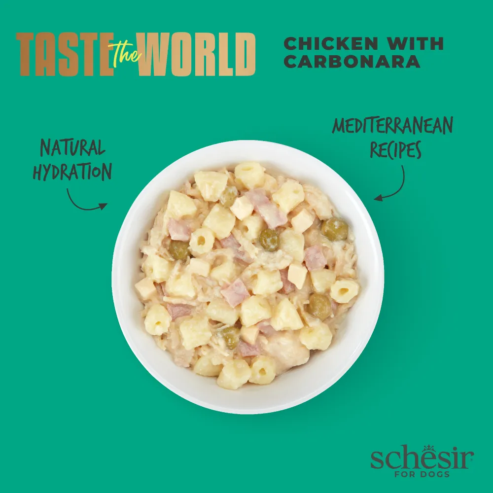 Schesir Dog Taste The World Chicken With Carbonara 150g