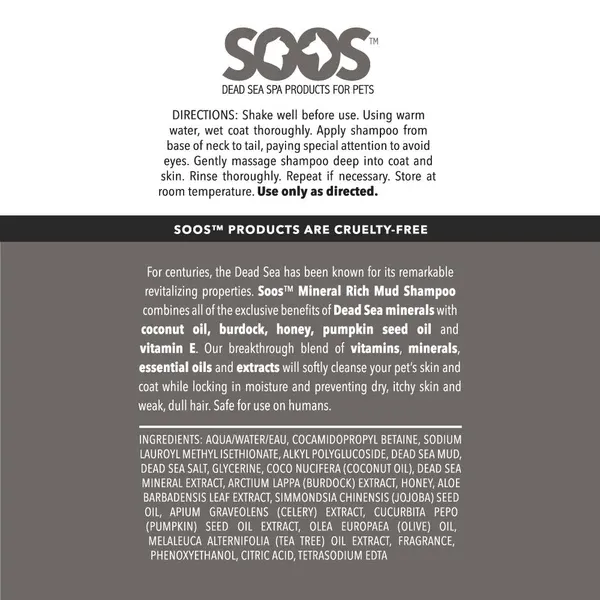 Soos Pets Mineral Rich Mud Shampoo