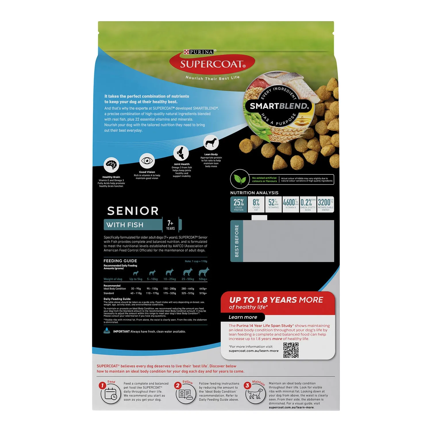 Supercoat Senior Fish Adult Dry Dog Food