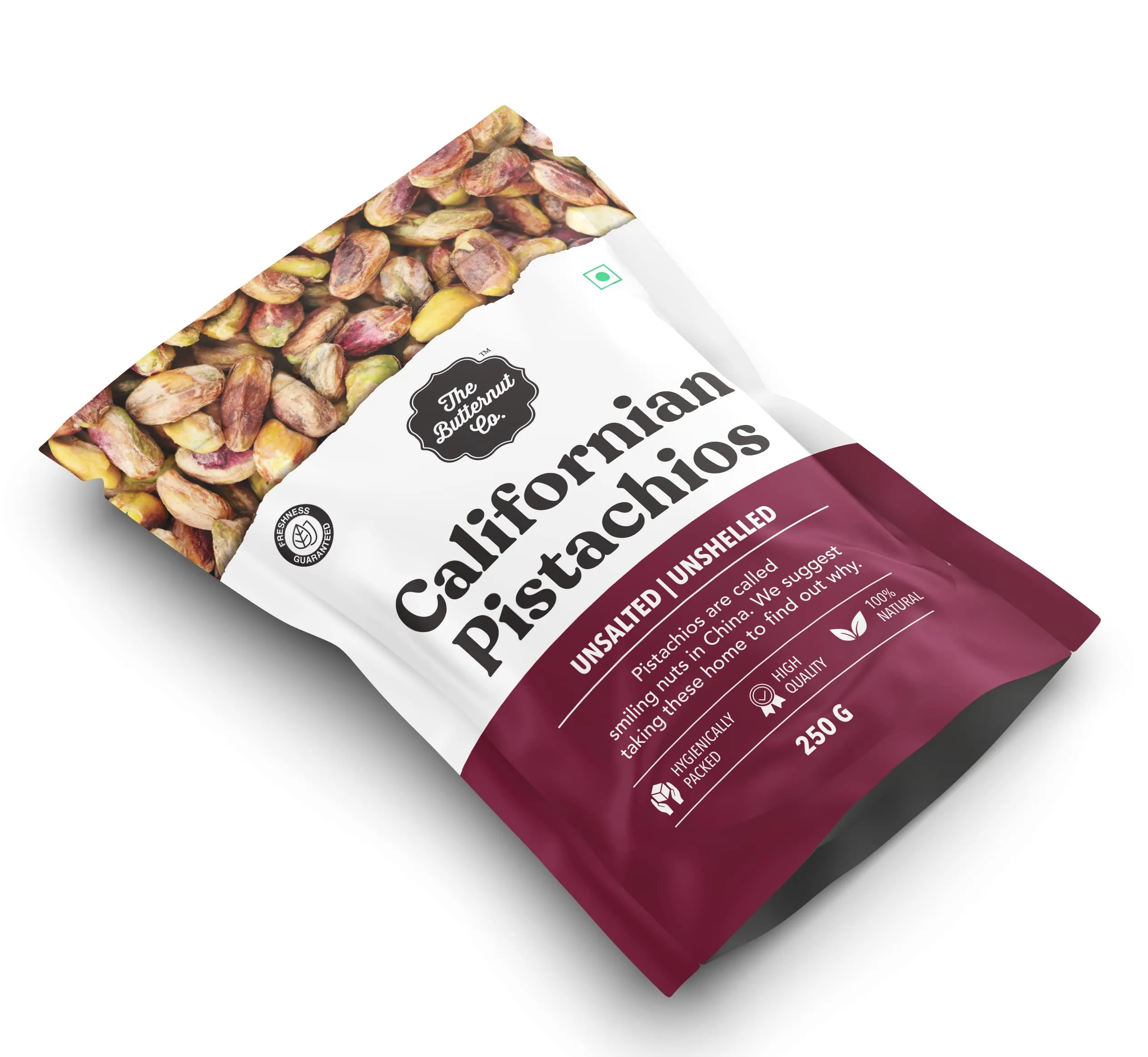 The Butternut Co. Californian Pistachio Kernels Without Shell 250g, 100% Natural High Protein & High Fiber, Gluten Free, Pista Kernels