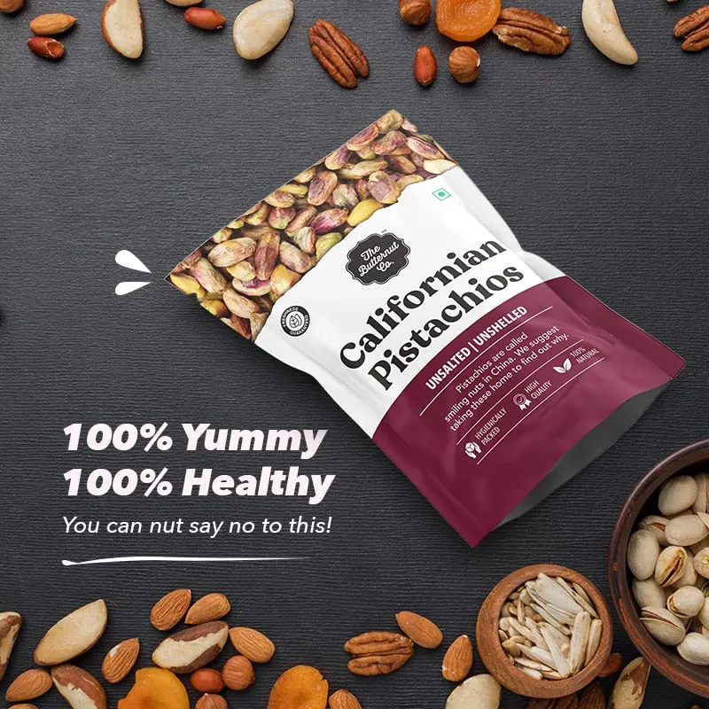 The Butternut Co. Californian Pistachio Kernels Without Shell 250g, 100% Natural High Protein & High Fiber, Gluten Free, Pista Kernels