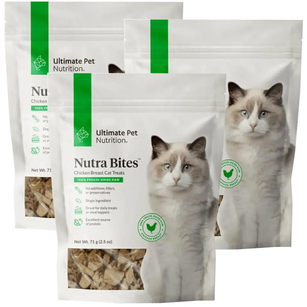 Ultimate Pet Nutrition Nutra Bites Freeze Dried Chicken Breast Cat Treats, 2.5-oz