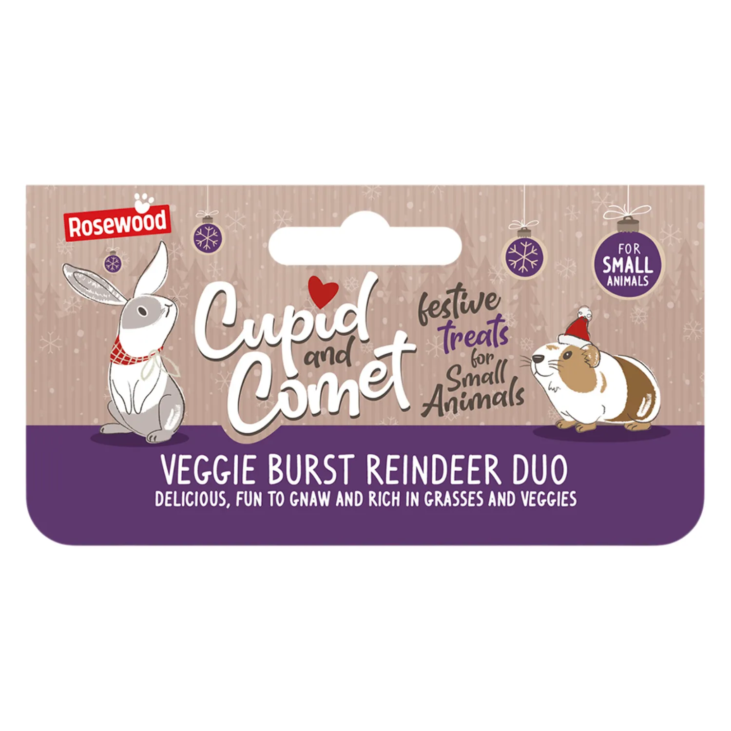 Veggie Burst Reindeer Duo | Small Pet Christmas Chews by Rosewood