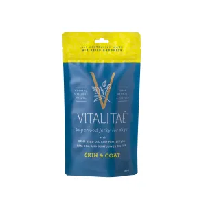 Vitalitae Skin and Coat Superfood Jerky Dog Treats with Hemp Seed Oil 150g^^^