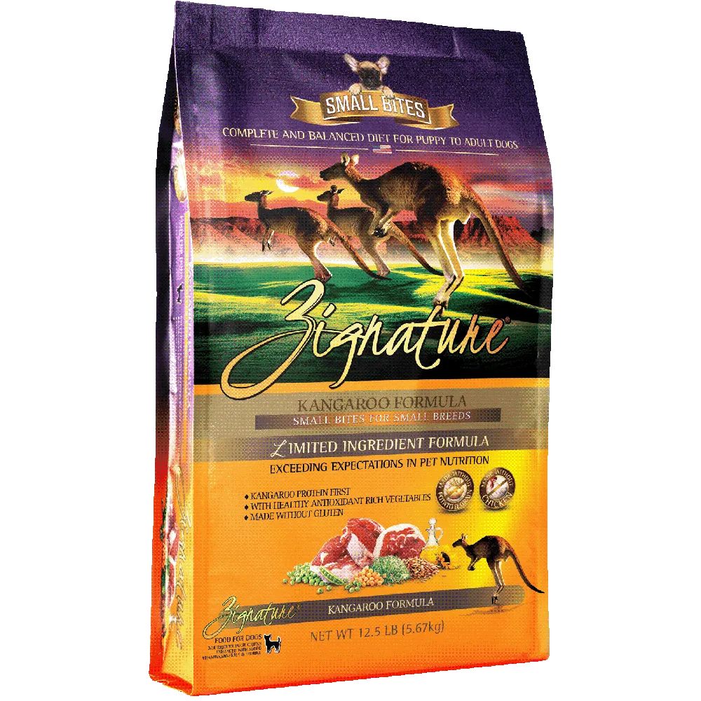 Zignature Dog Kangaroo Formula Small Bites 12.5lb